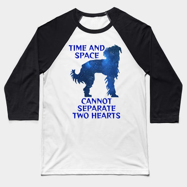 Midnight Blue Sapphire Milky Way Galaxy Chinese Crested Dog - Time And Space Cannot Separate Two Hearts Baseball T-Shirt by Courage Today Designs